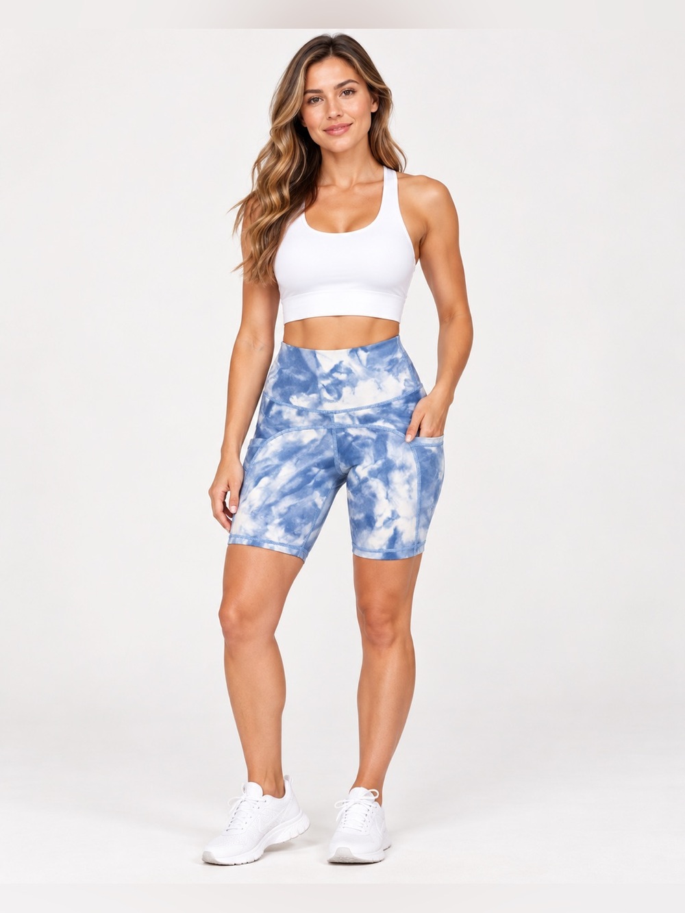 OFFLINE by Aerie The Hugger High-Rise Bike Shorts – Blue Tie Dye – Size XS